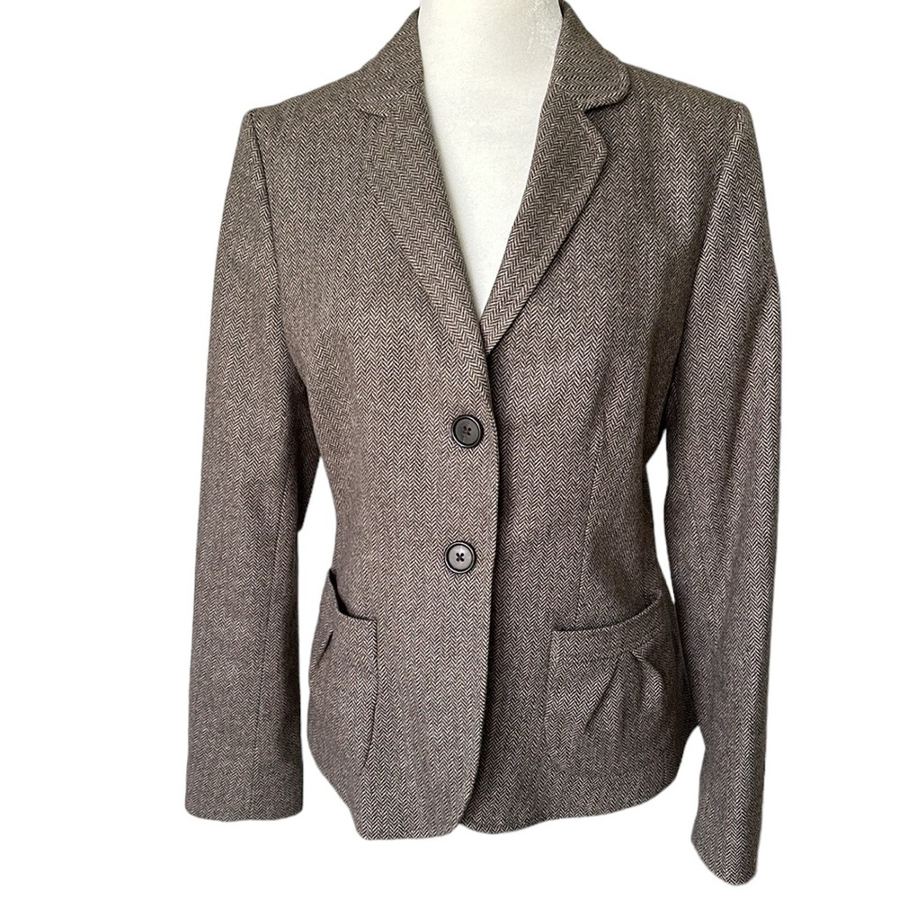 Banana Republic Brown Herringbone Tailored Blazer